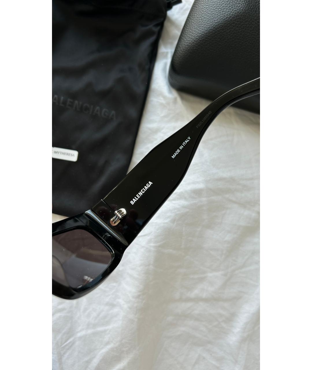 BALENCIAGA Черные пластиковые солнцезащитные очки, фото 8