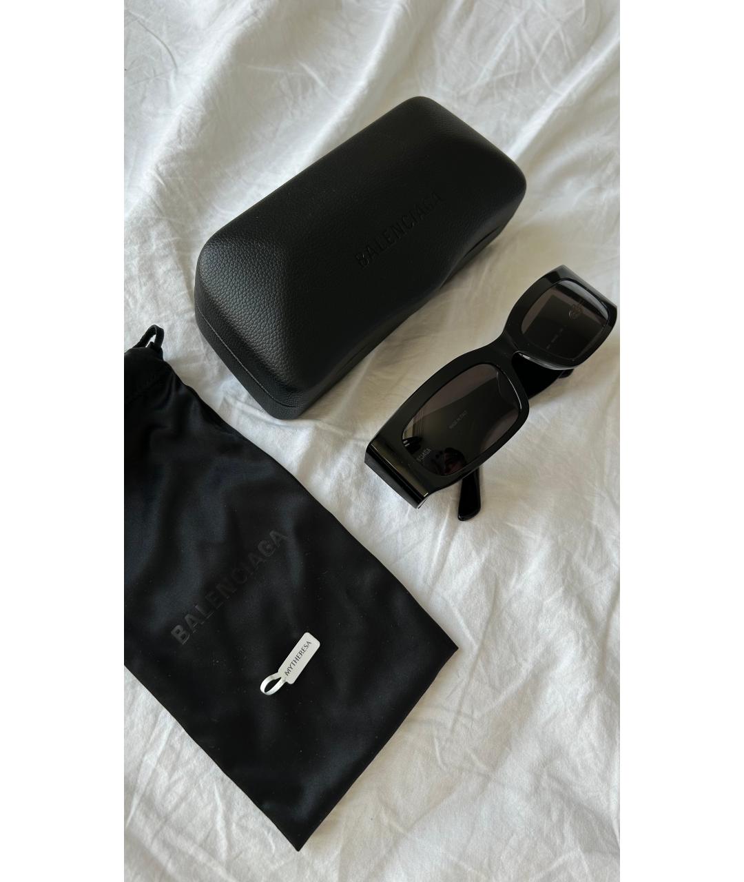 BALENCIAGA Черные пластиковые солнцезащитные очки, фото 3