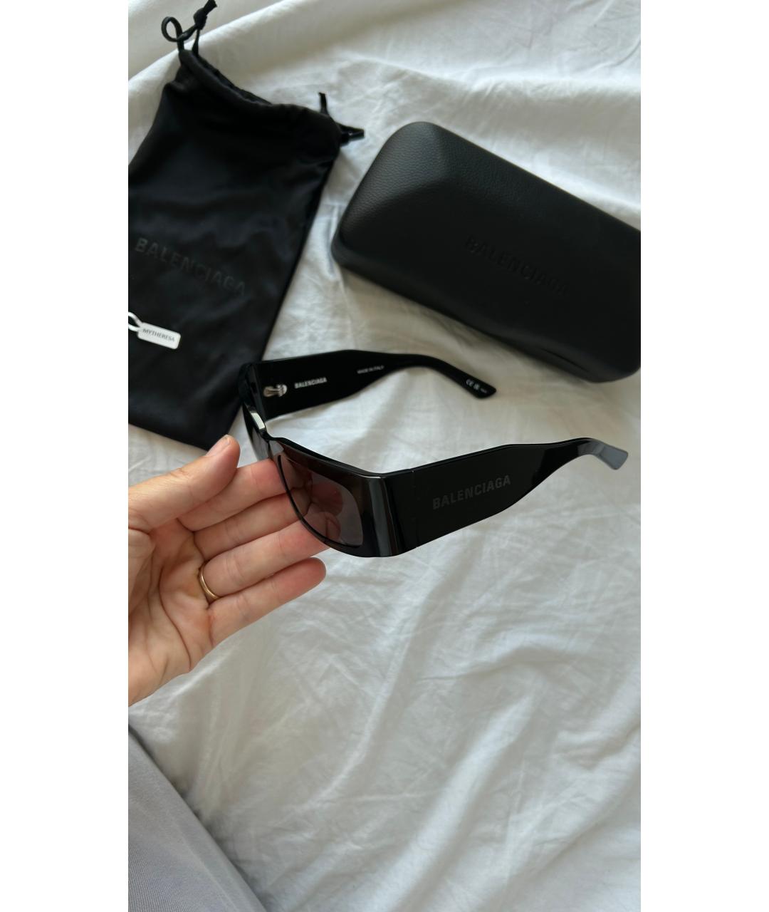 BALENCIAGA Черные пластиковые солнцезащитные очки, фото 7