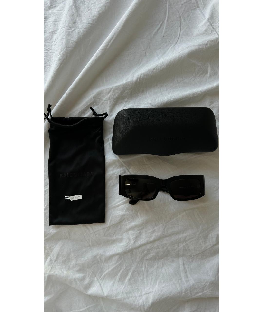 BALENCIAGA Черные пластиковые солнцезащитные очки, фото 5