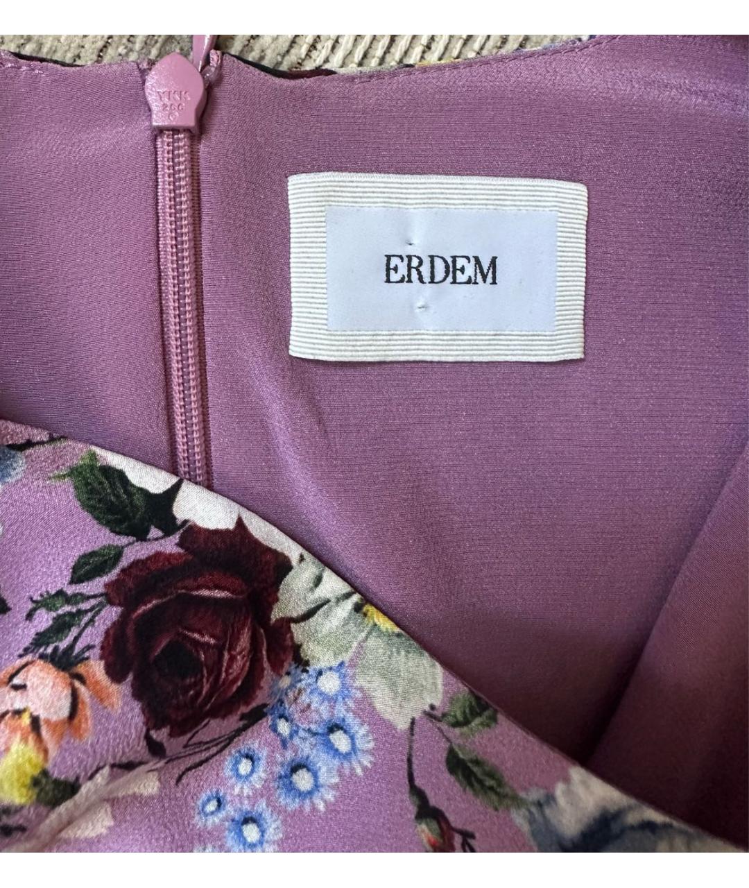 ERDEM Розовое шелковое коктейльное платье, фото 4