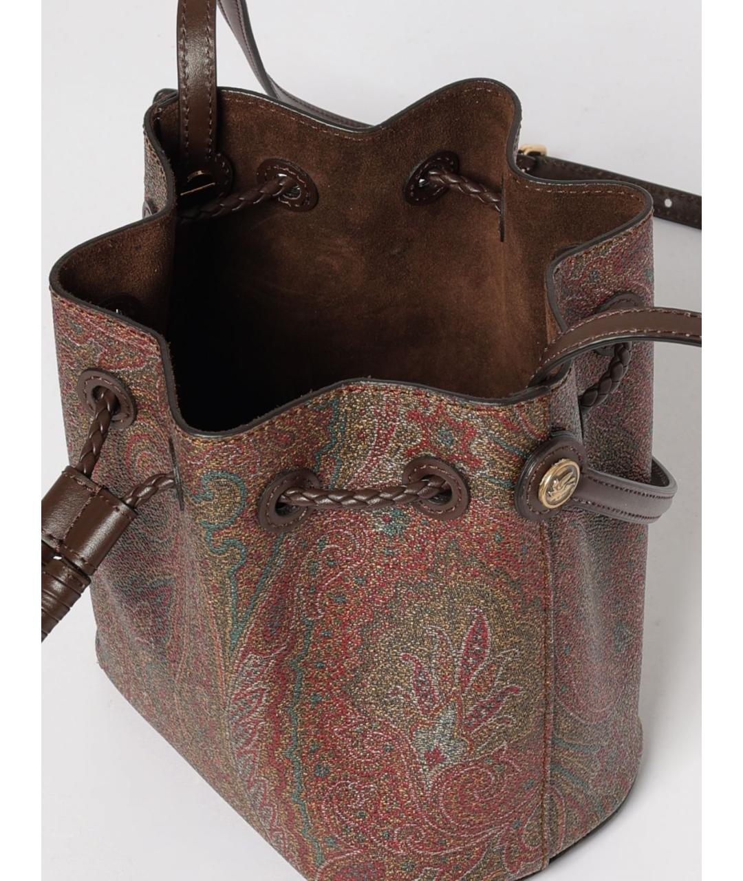 ETRO Коричневая хлопковая сумка с короткими ручками, фото 5