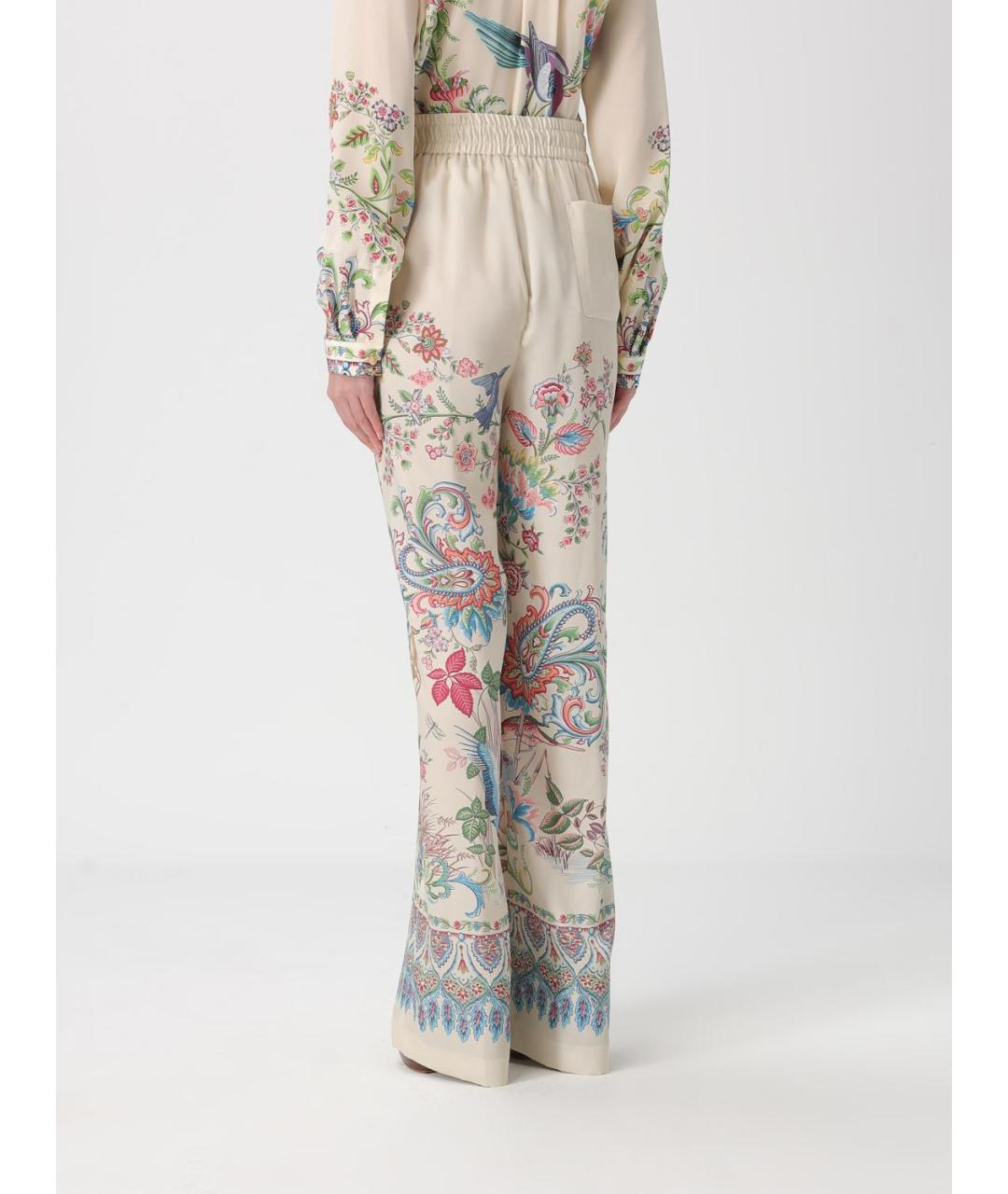 ETRO Мульти полиэстеровые прямые брюки, фото 3