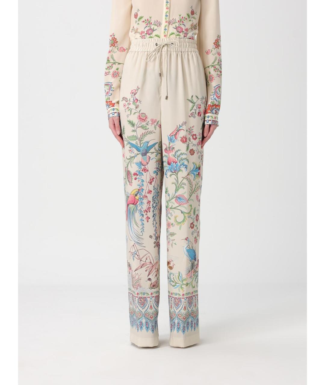 ETRO Мульти полиэстеровые прямые брюки, фото 6