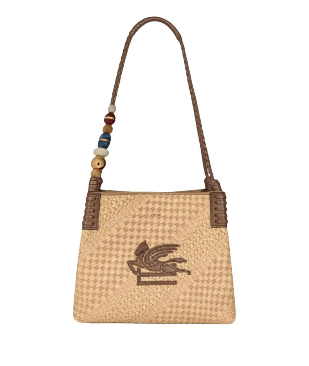 ETRO Бежевая пелетеная сумка тоут, фото 1
