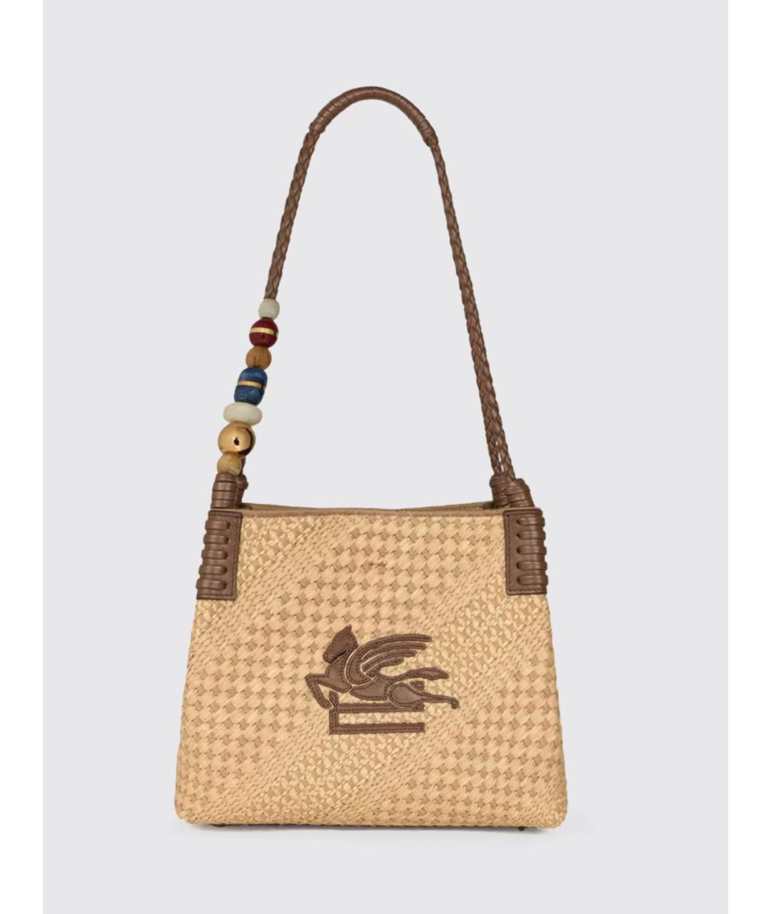 ETRO Бежевая пелетеная сумка тоут, фото 6