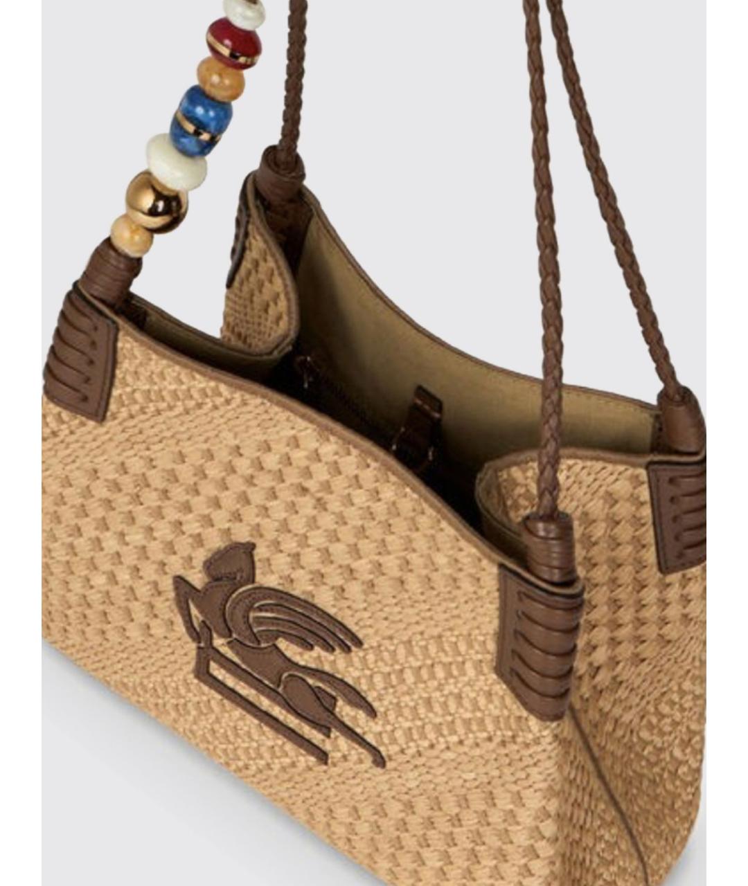 ETRO Бежевая пелетеная сумка тоут, фото 5