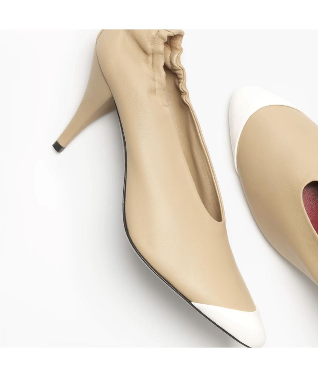 CHANEL Бежевые кожаные туфли, фото 4