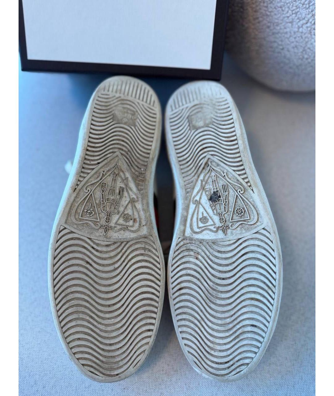 GUCCI Белые низкие кроссовки / кеды, фото 6