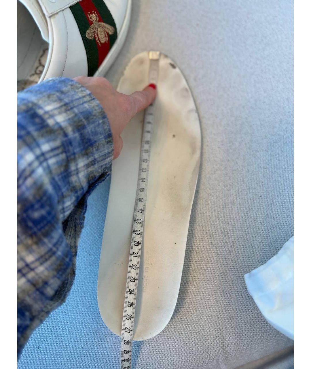 GUCCI Белые низкие кроссовки / кеды, фото 5