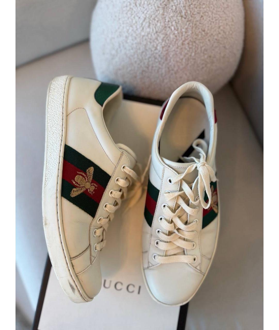 GUCCI Белые низкие кроссовки / кеды, фото 9