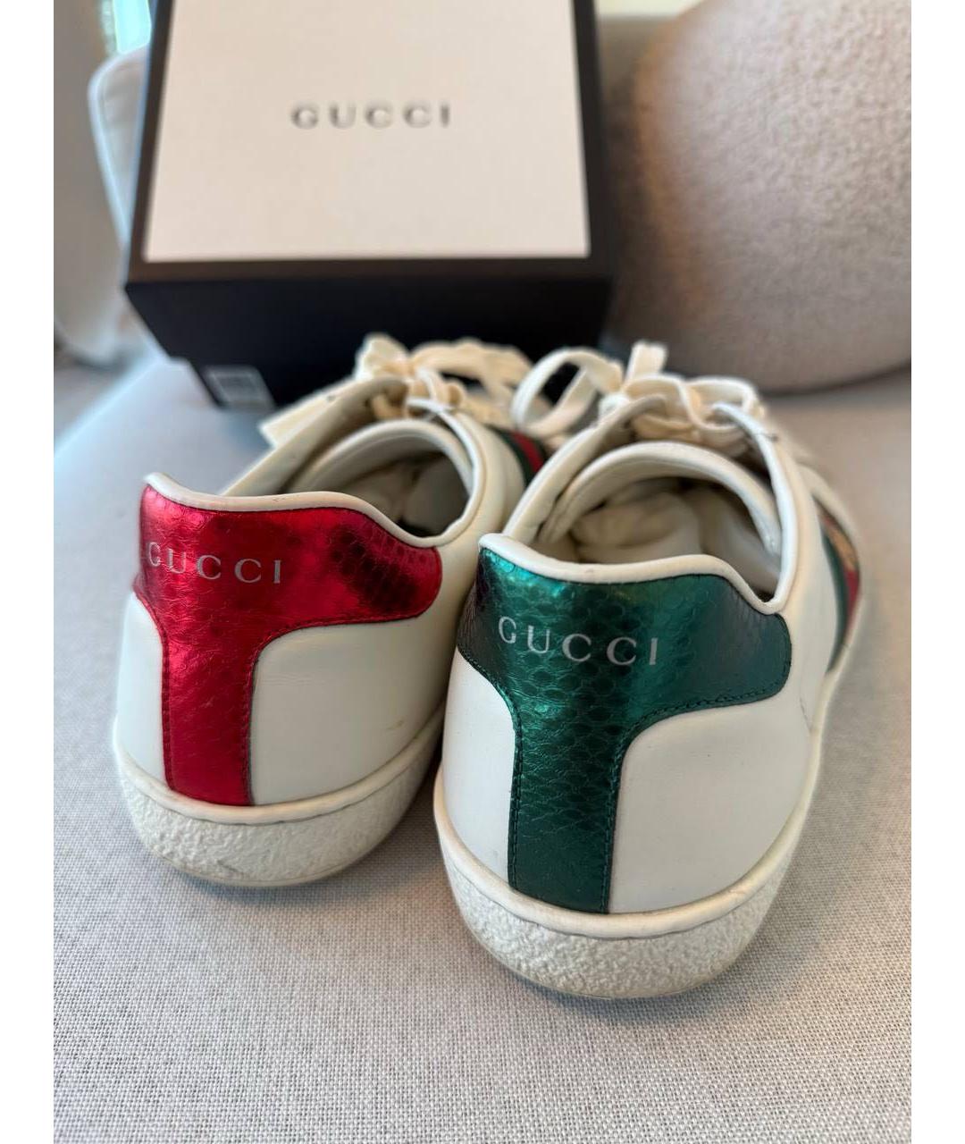 GUCCI Белые низкие кроссовки / кеды, фото 3