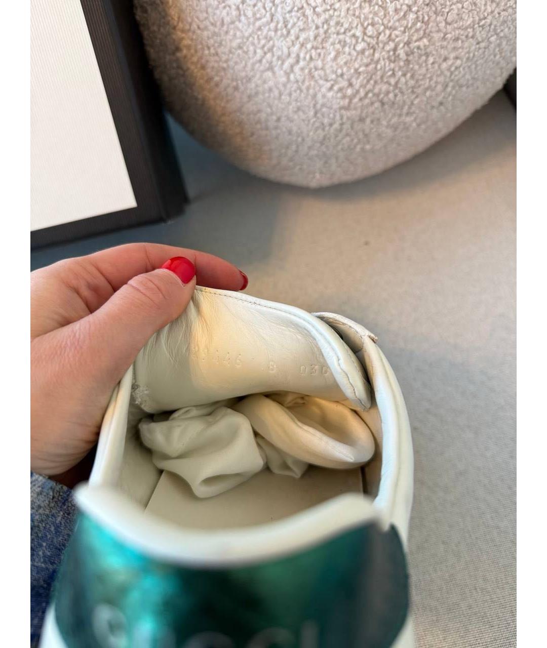 GUCCI Белые низкие кроссовки / кеды, фото 4