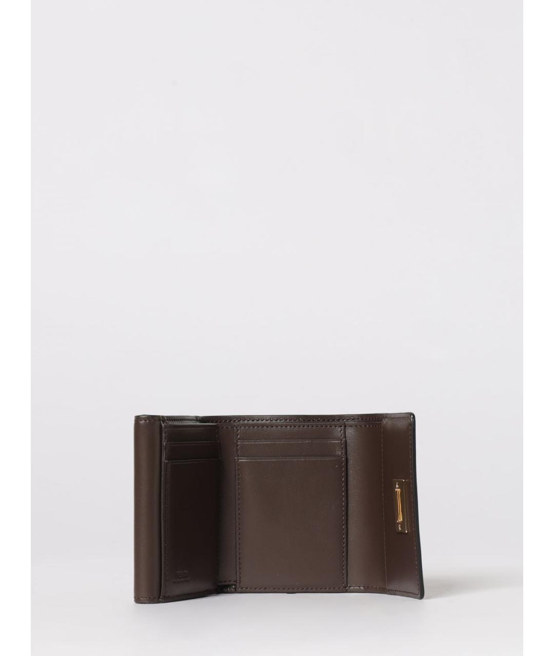 FENDI Черный кожаный кошелек, фото 2