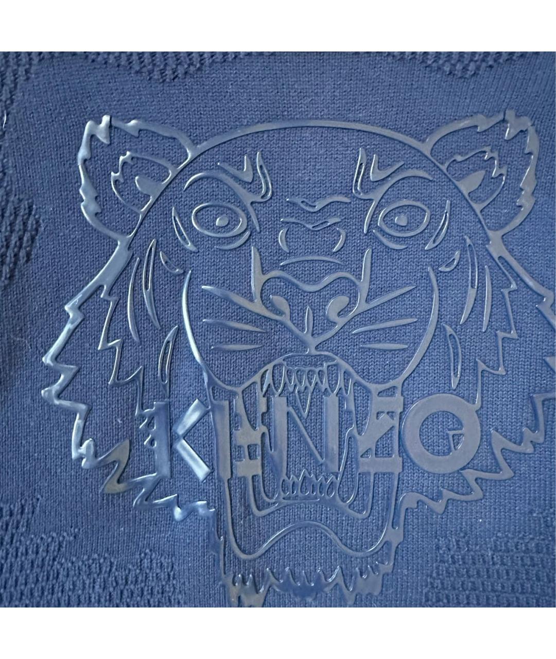 KENZO Синий хлопко-эластановый джемпер / свитер, фото 6