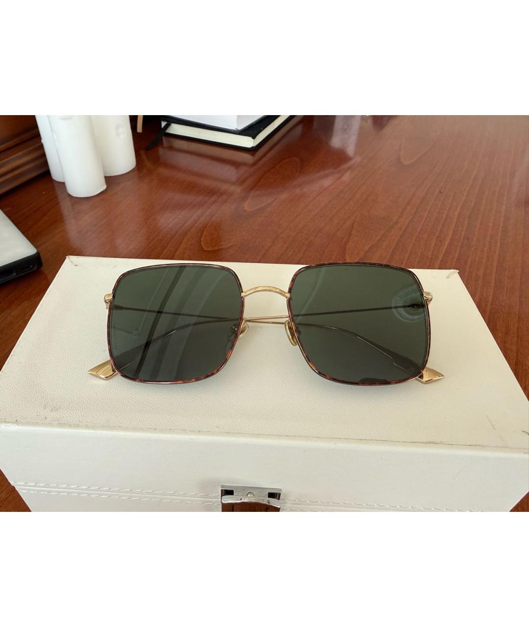 CHRISTIAN DIOR Золотые металлические солнцезащитные очки, фото 4