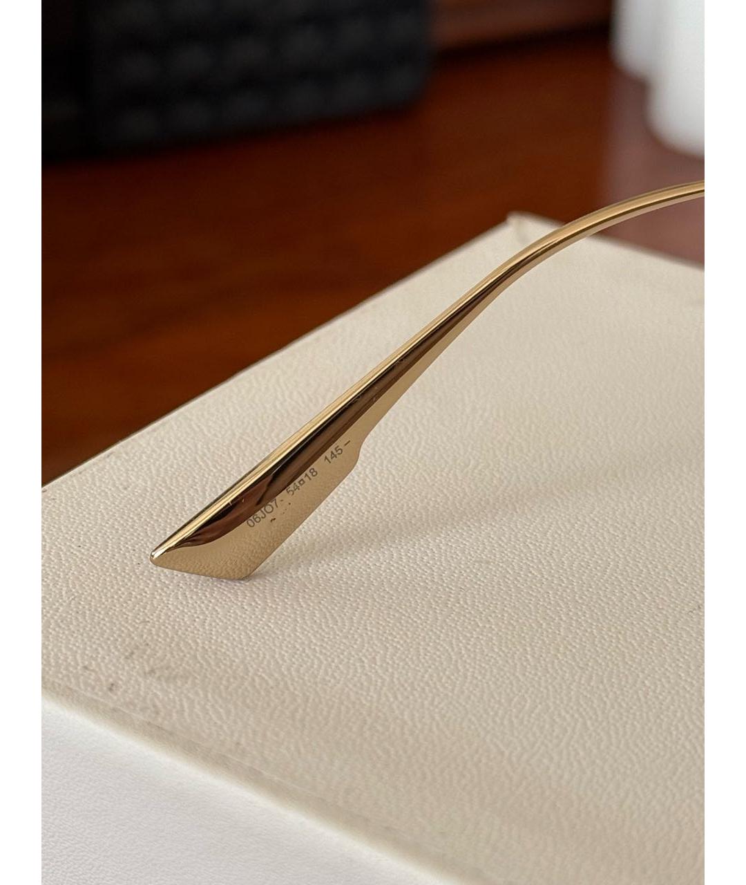 CHRISTIAN DIOR Золотые металлические солнцезащитные очки, фото 3