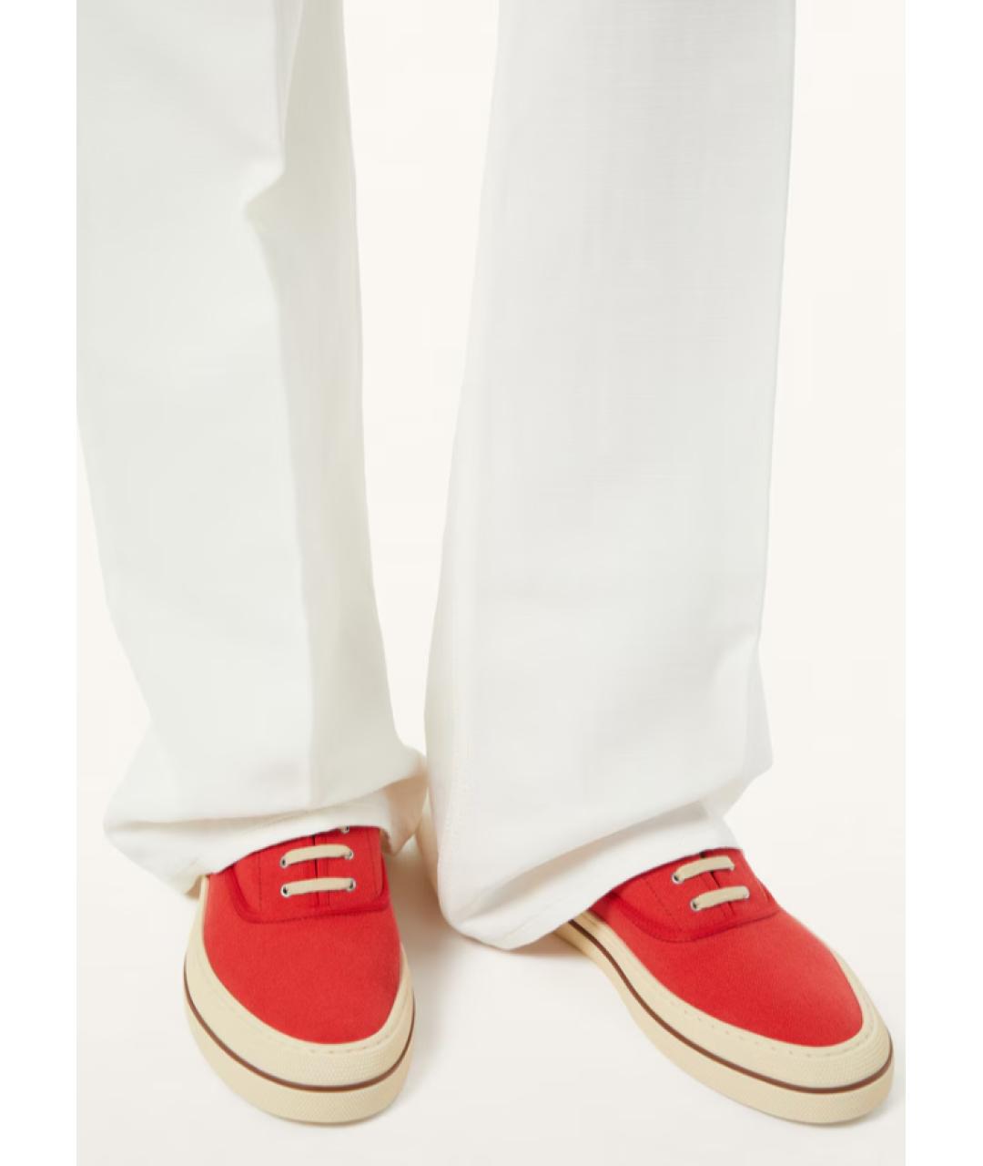 LORO PIANA Красные текстильные кеды, фото 5