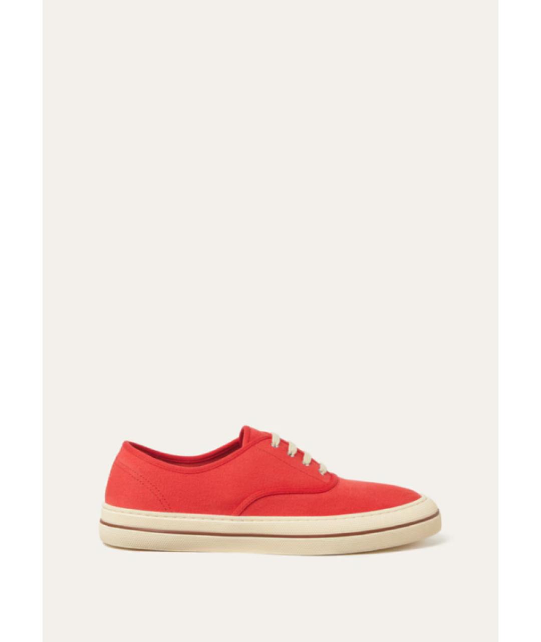 LORO PIANA Красные текстильные кеды, фото 6