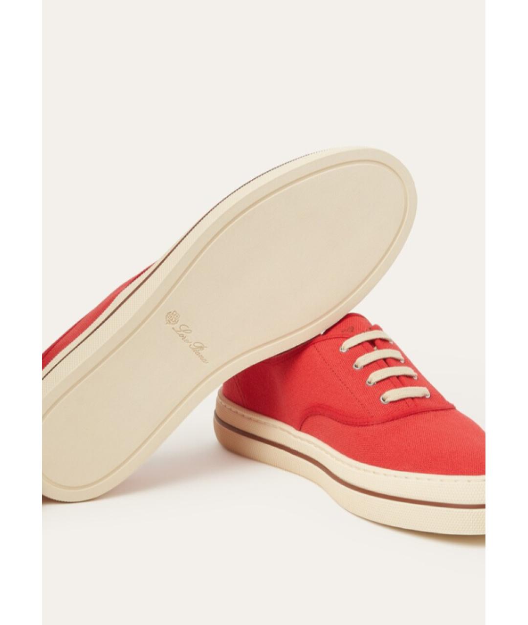 LORO PIANA Красные текстильные кеды, фото 3