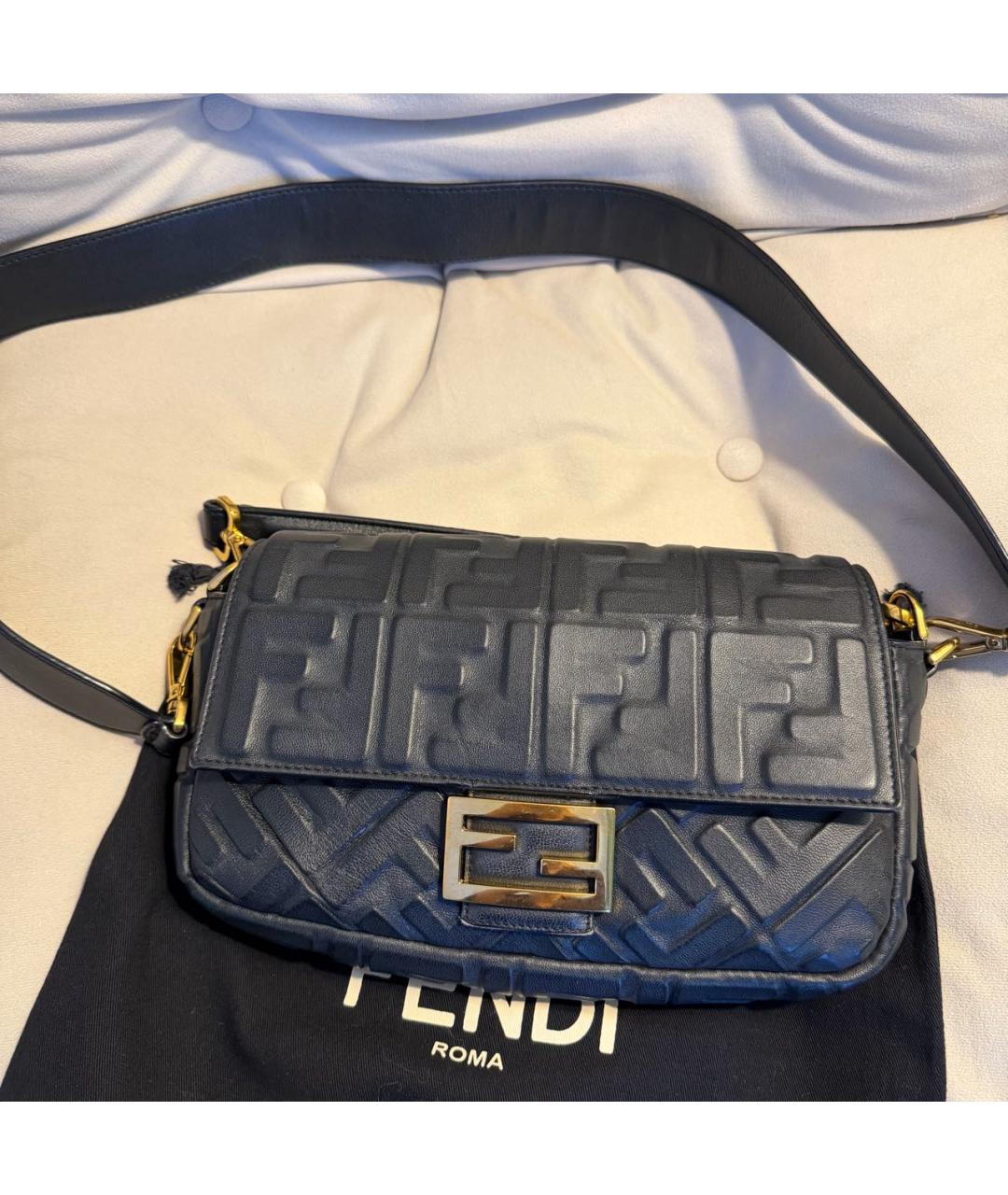 FENDI Черная кожаная сумка через плечо, фото 2