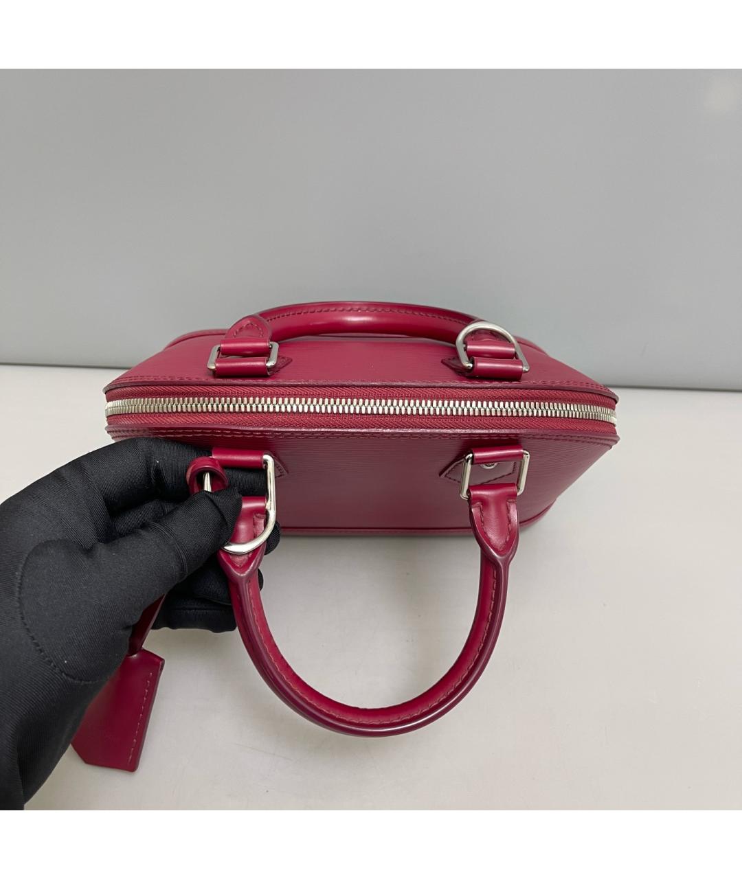 LOUIS VUITTON Красная кожаная сумка с короткими ручками, фото 7