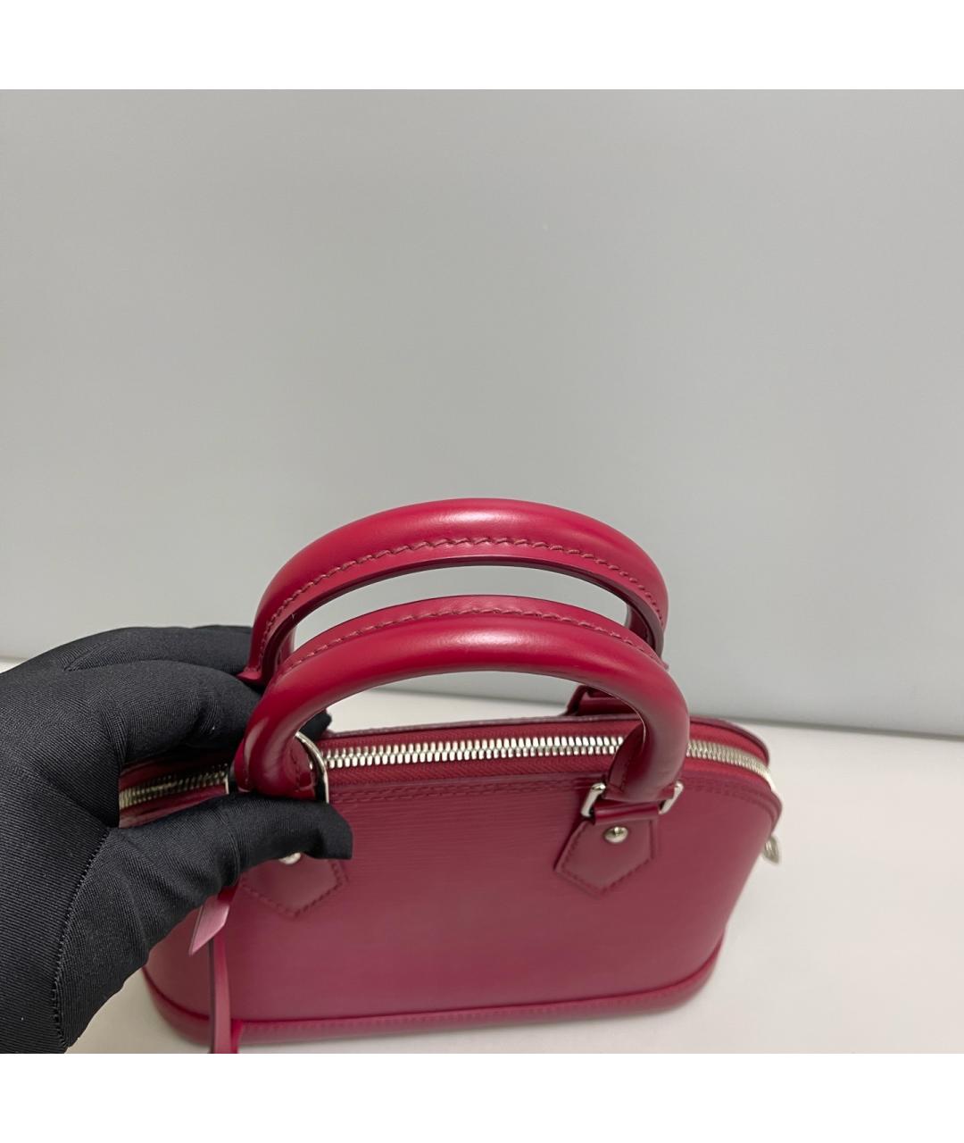 LOUIS VUITTON Красная кожаная сумка с короткими ручками, фото 6