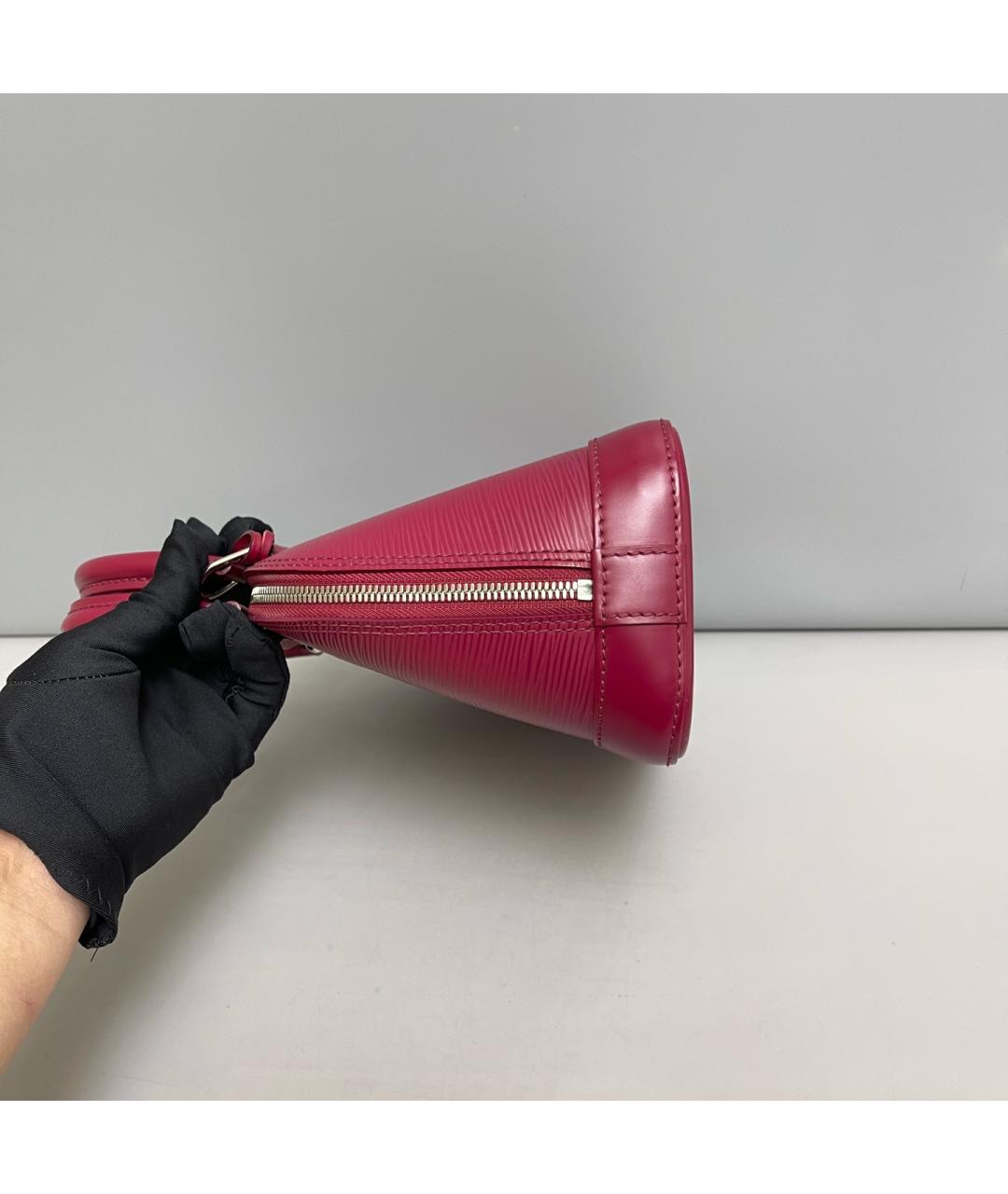 LOUIS VUITTON Красная кожаная сумка с короткими ручками, фото 4