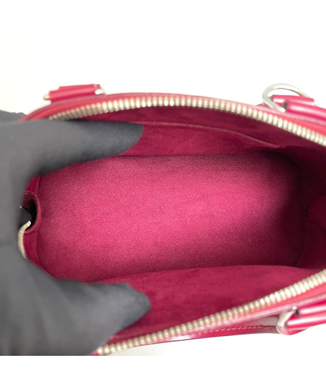 LOUIS VUITTON Красная кожаная сумка с короткими ручками, фото 8