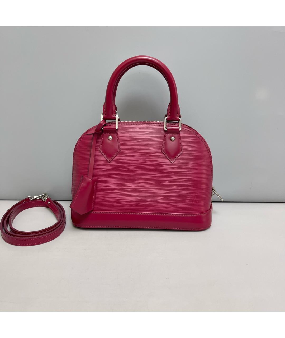 LOUIS VUITTON Красная кожаная сумка с короткими ручками, фото 9