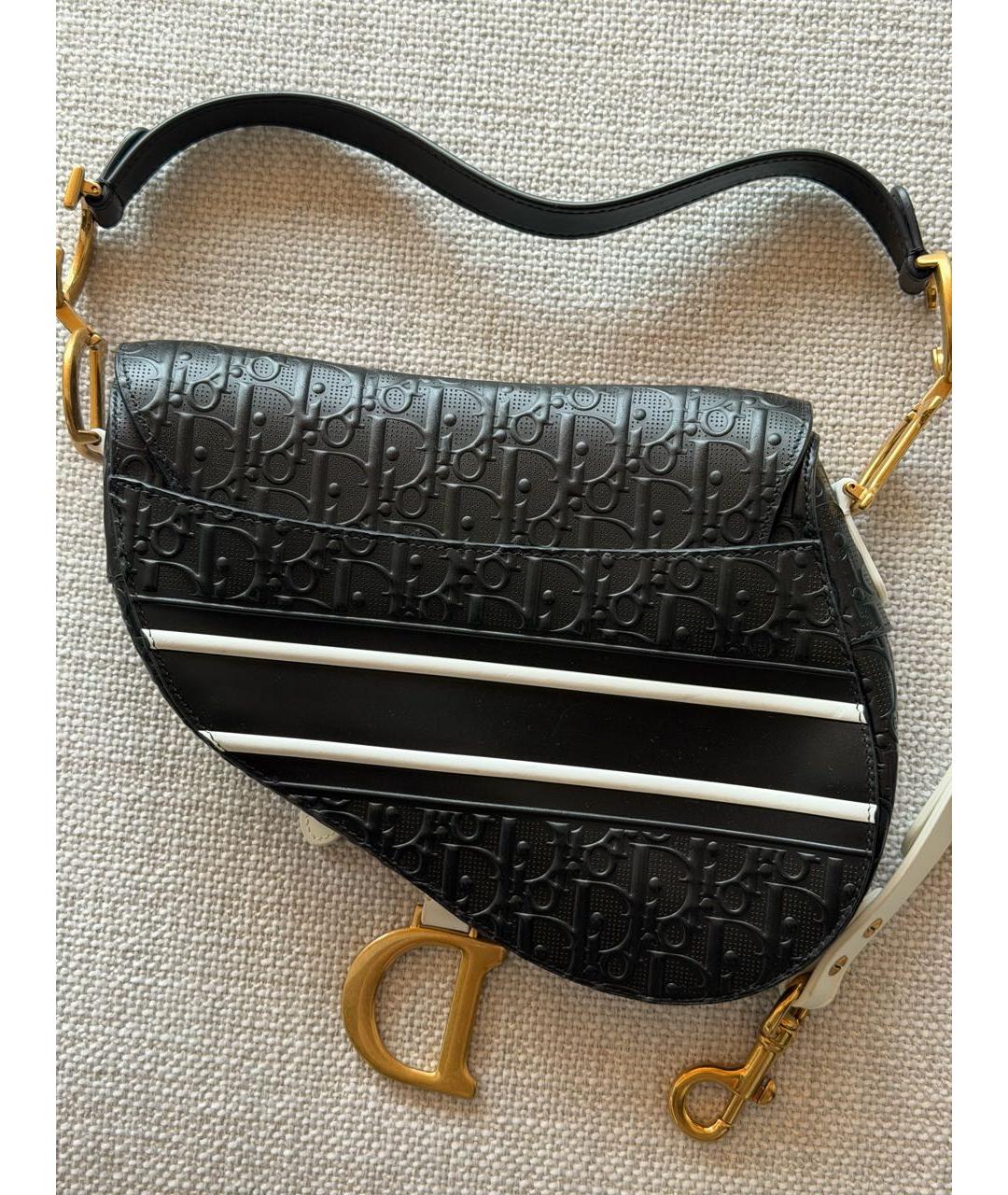 CHRISTIAN DIOR Черная кожаная сумка через плечо, фото 2