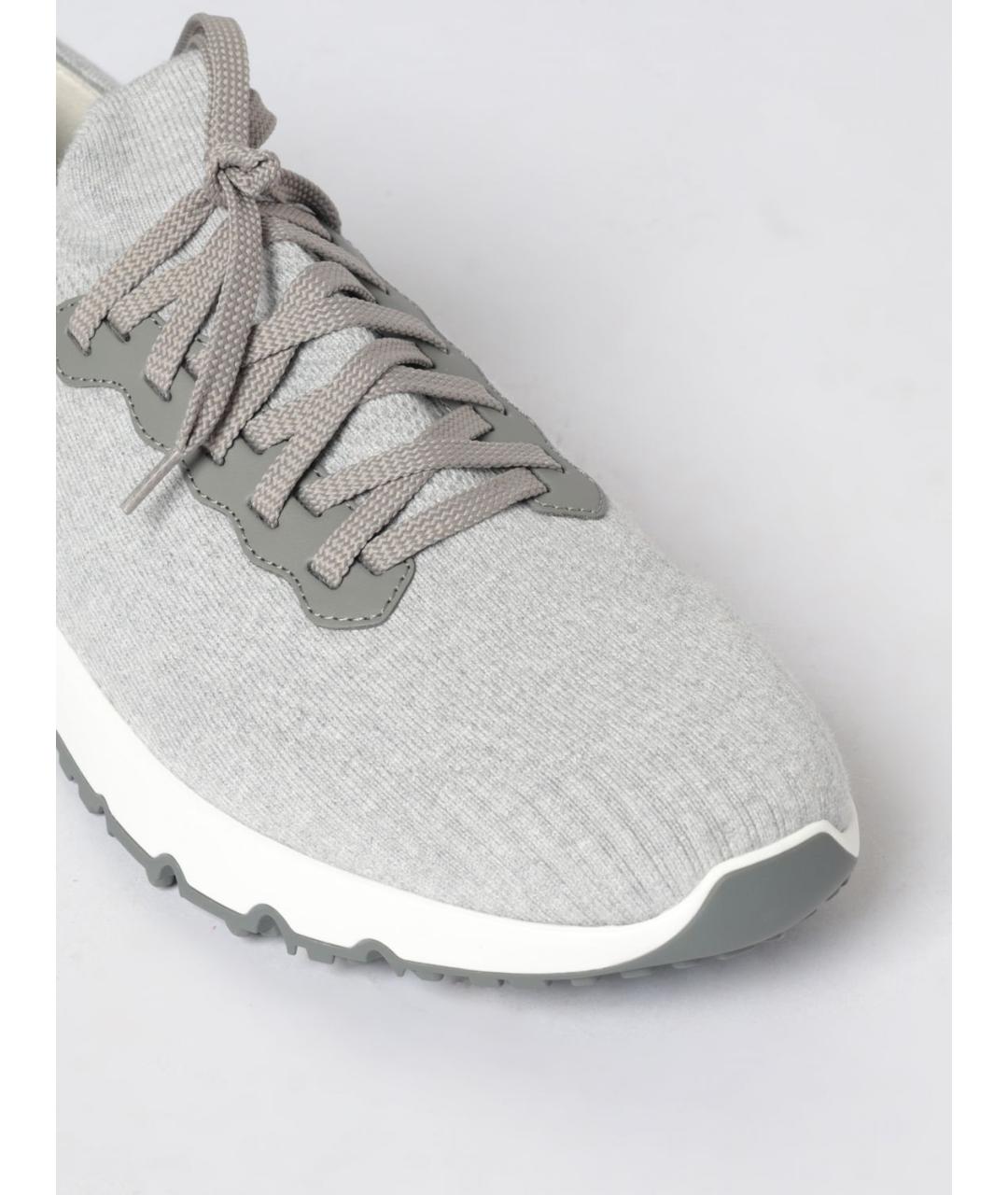 BRUNELLO CUCINELLI Серые текстильные низкие кроссовки / кеды, фото 4