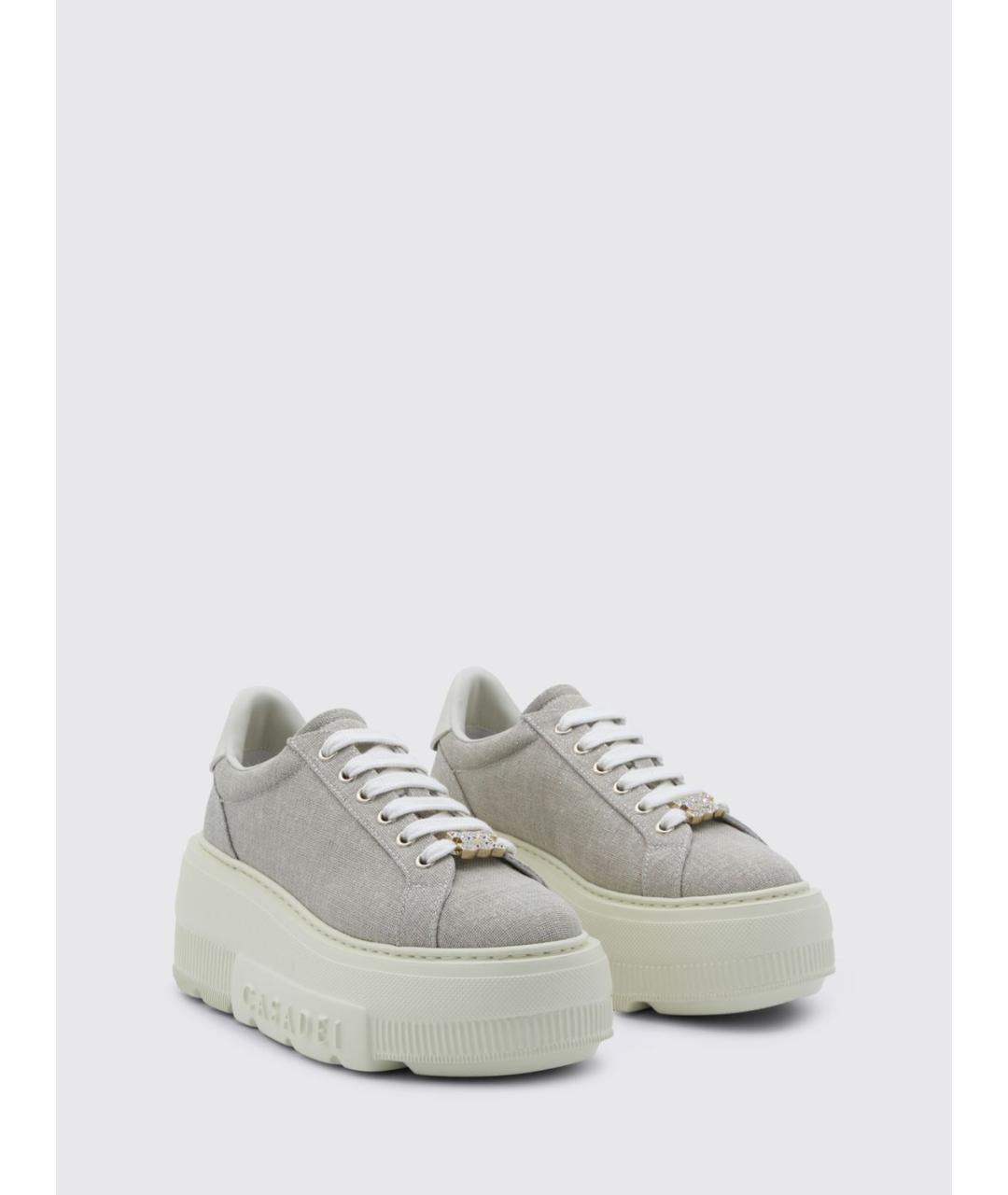 CASADEI Бежевые текстильные кроссовки, фото 2