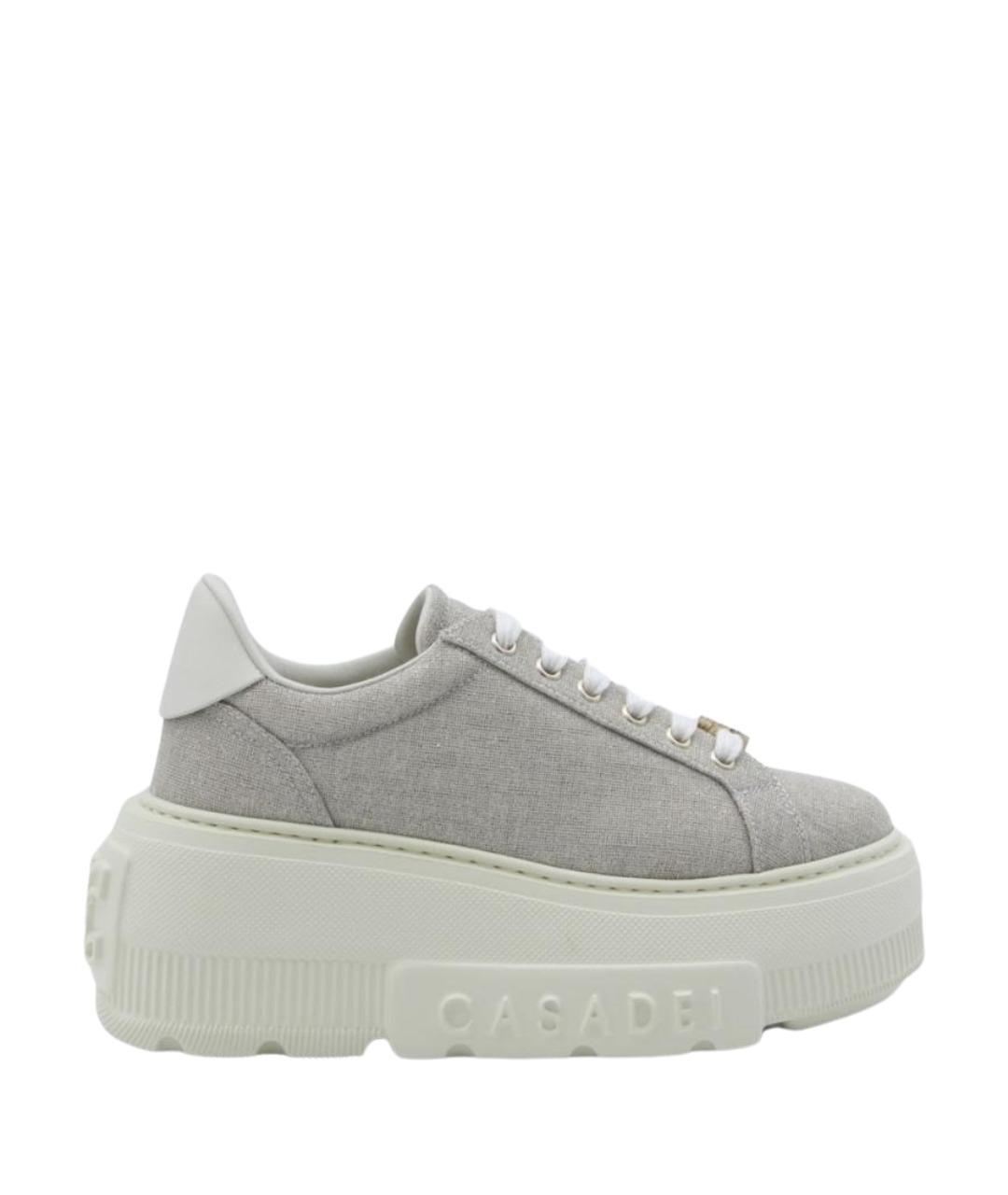 CASADEI Бежевые текстильные кроссовки, фото 1