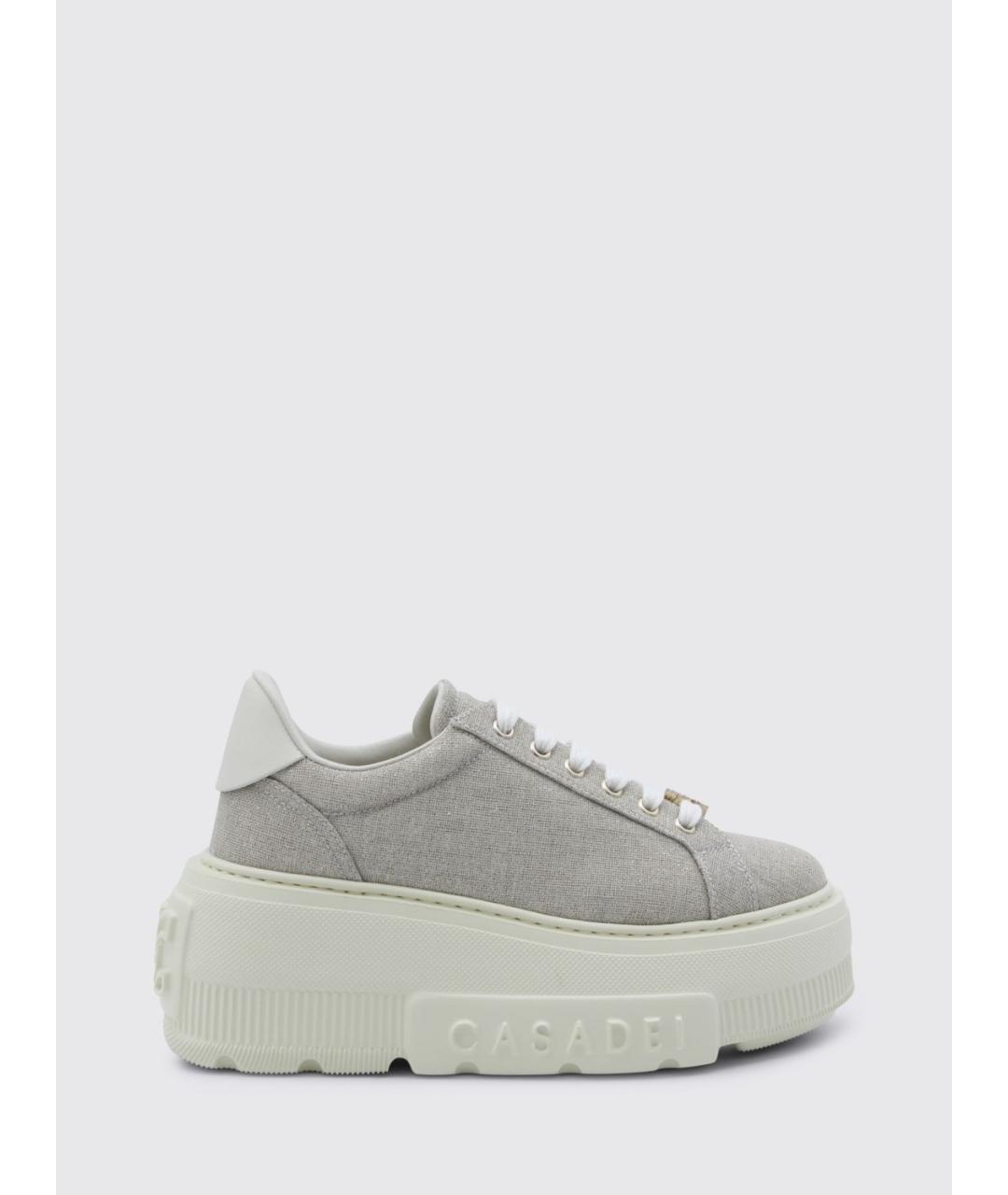 CASADEI Бежевые текстильные кроссовки, фото 4