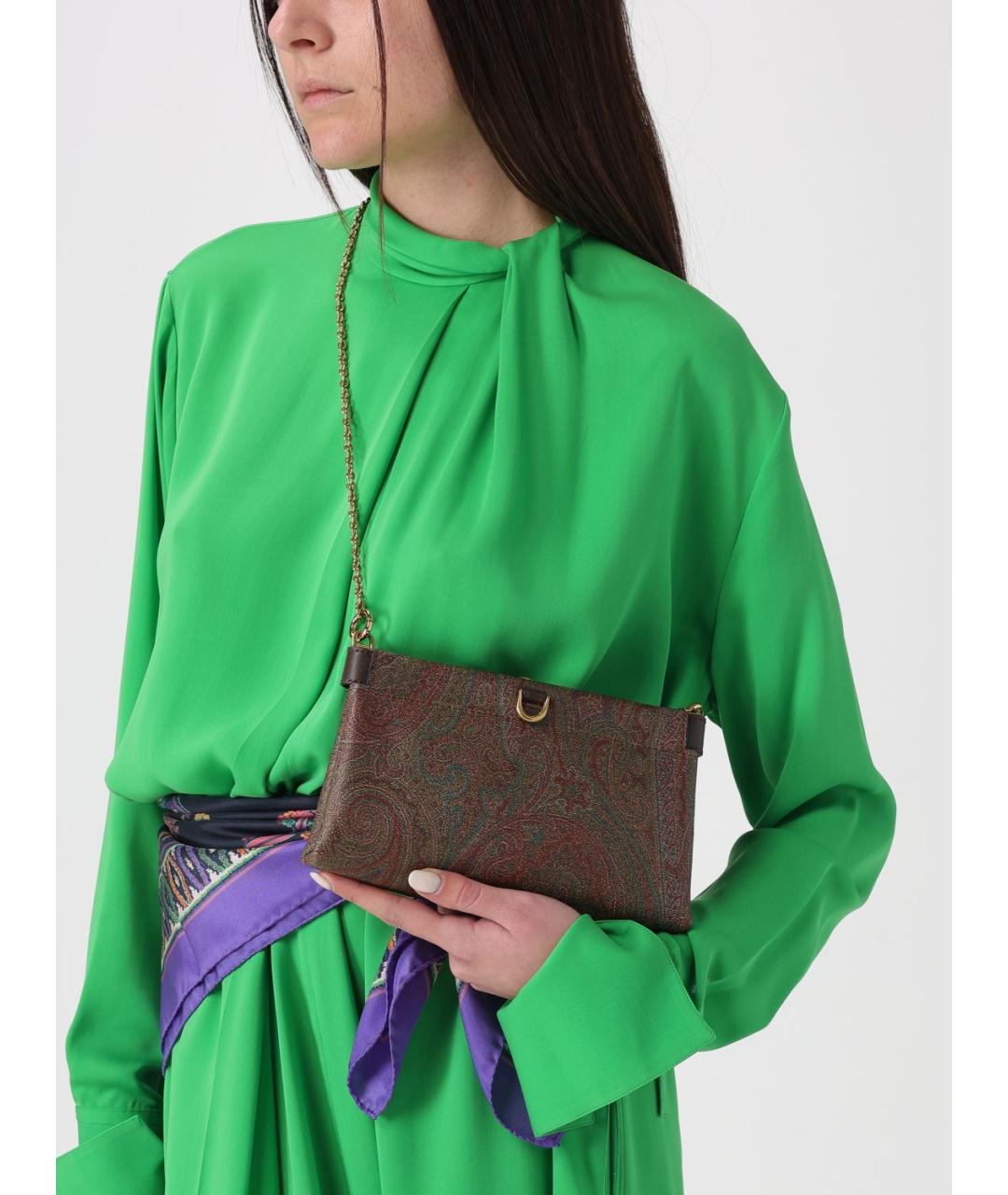 ETRO Коричневая хлопковая сумка через плечо, фото 2