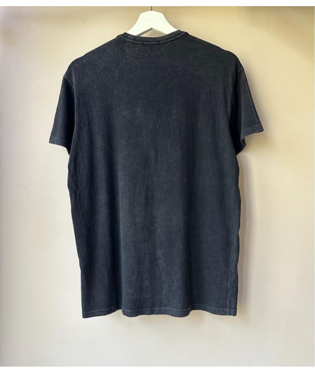 R13 Черная хлопко-эластановая футболка, фото 3