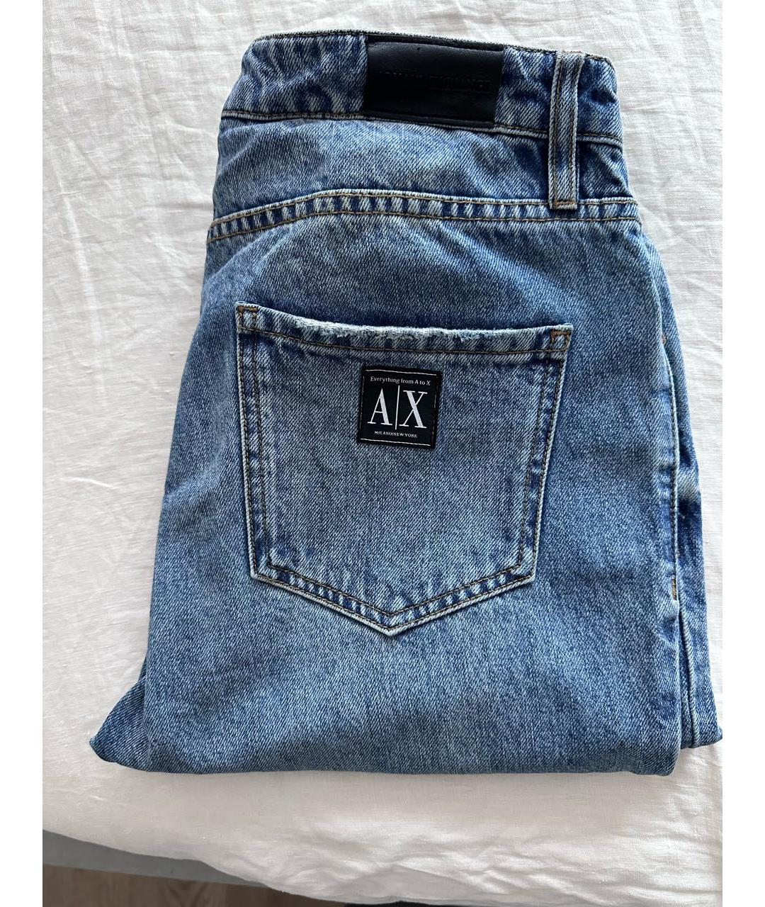 ARMANI EXCHANGE Синие хлопковые прямые джинсы, фото 3