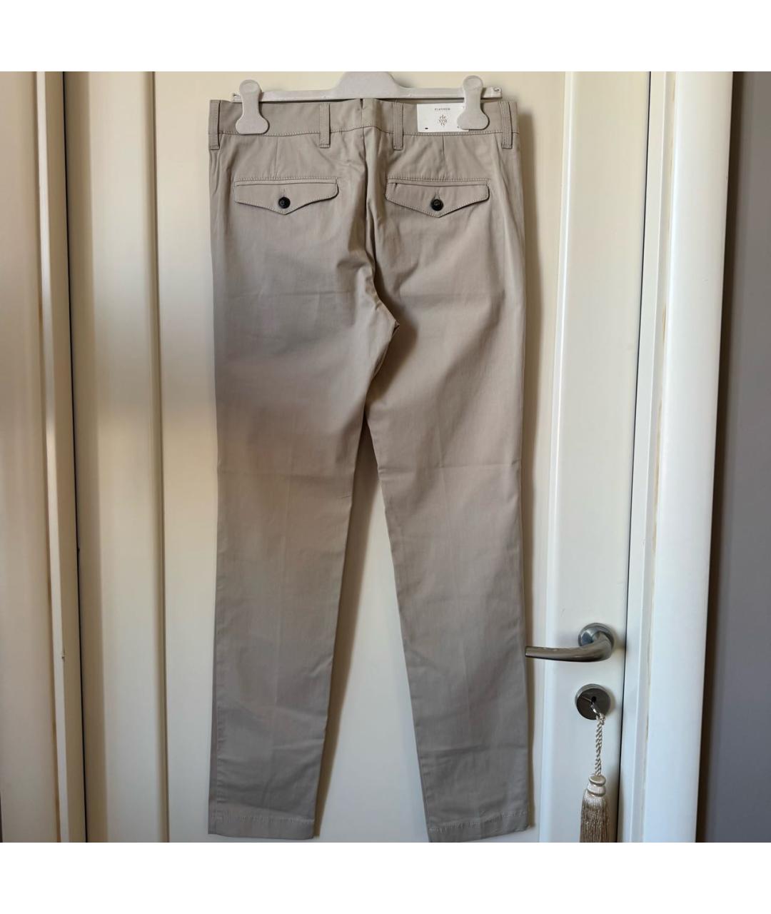 ELEVENTY Бежевые хлопковые повседневные брюки, фото 2