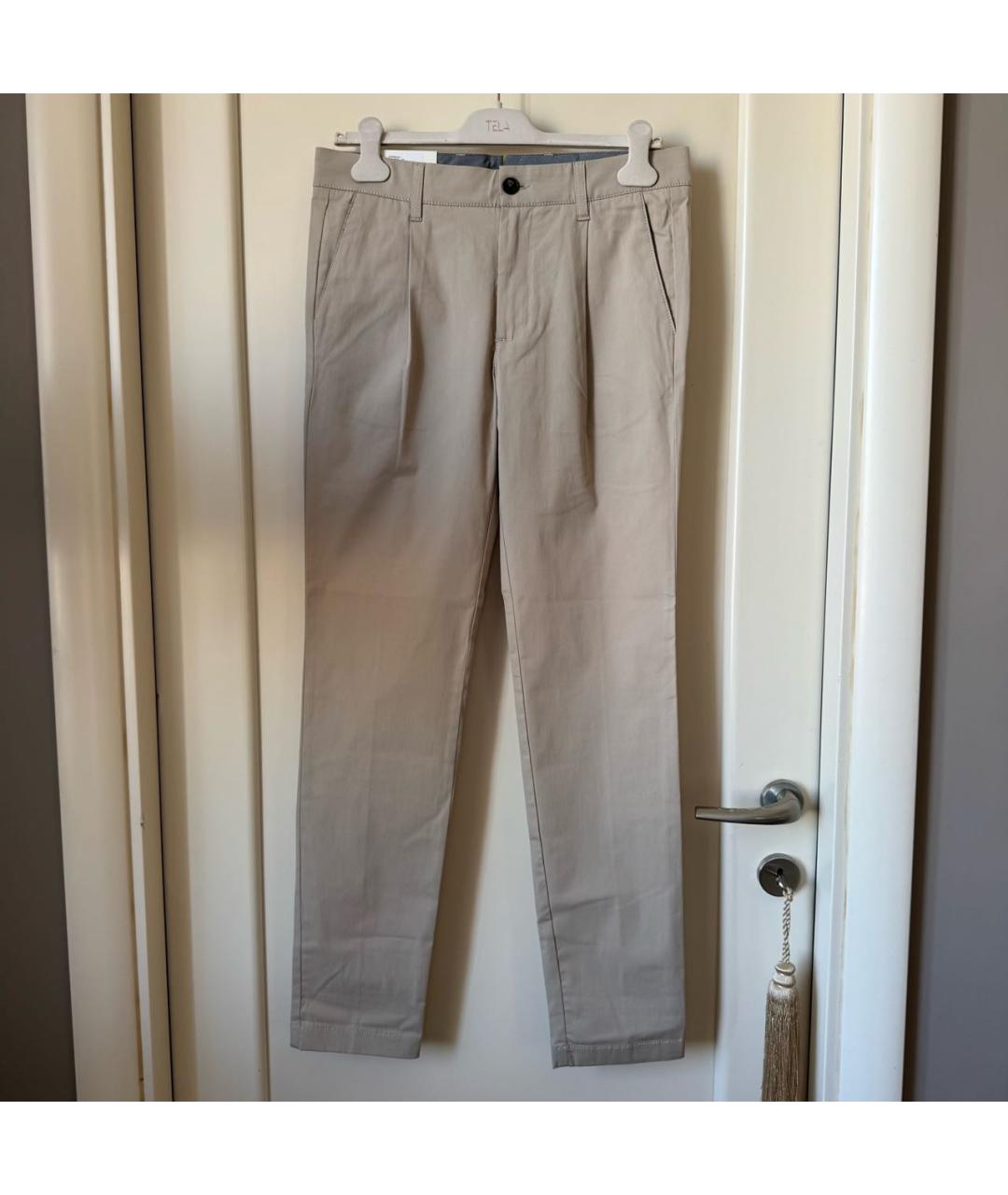 ELEVENTY Бежевые хлопковые повседневные брюки, фото 8