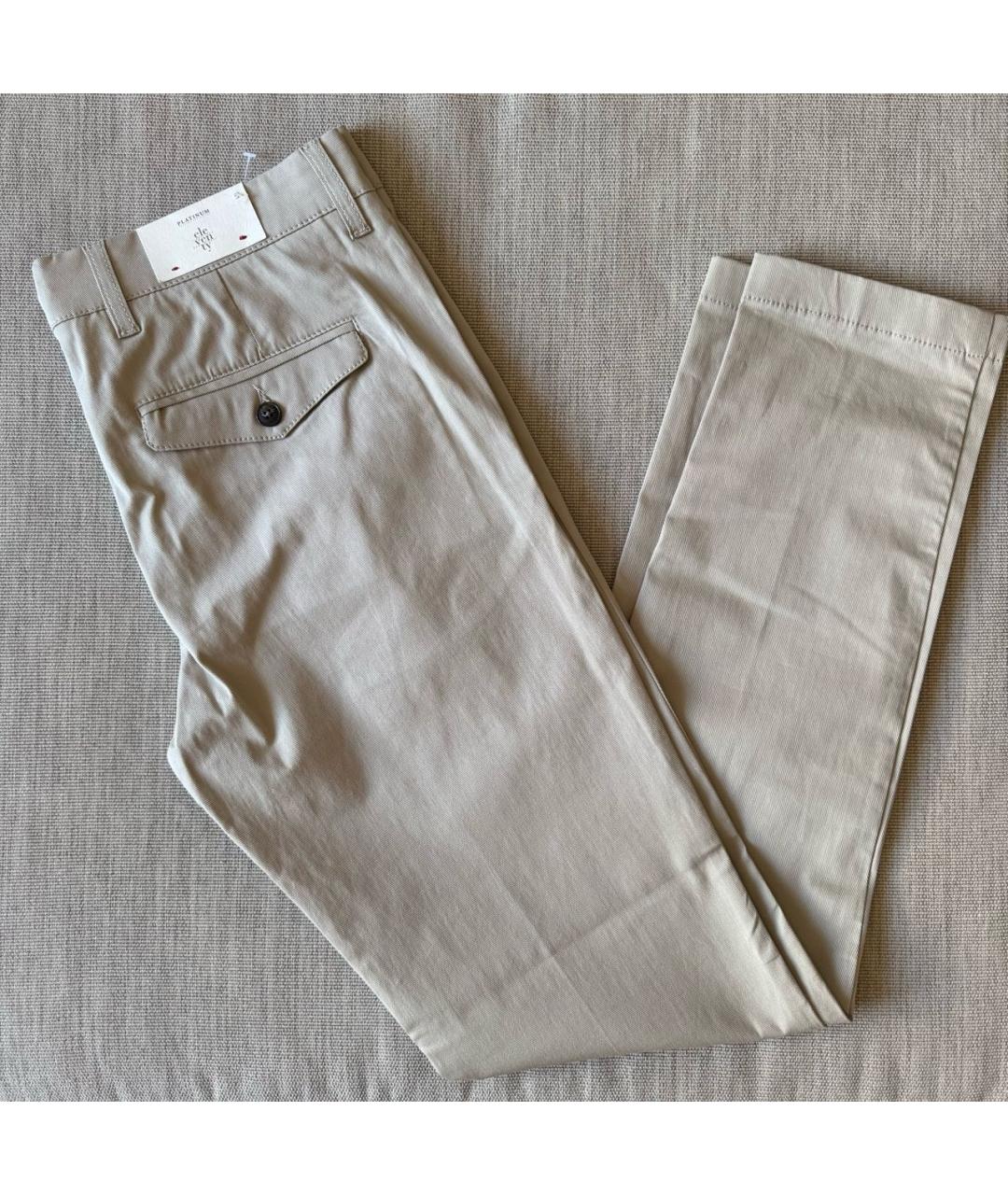 ELEVENTY Бежевые хлопковые повседневные брюки, фото 7