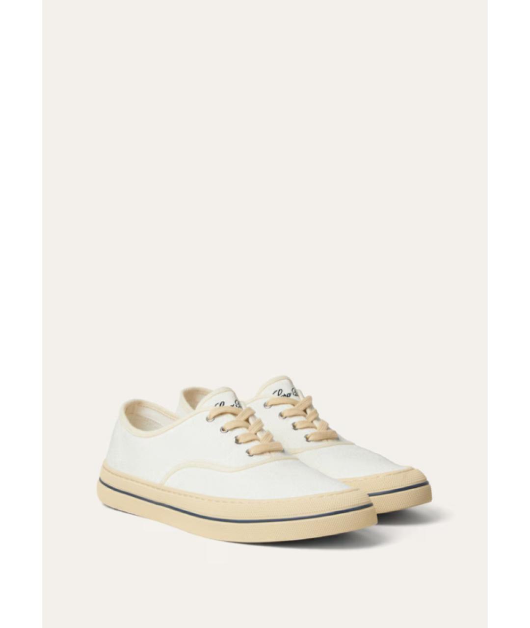 LORO PIANA Белые текстильные кеды, фото 2