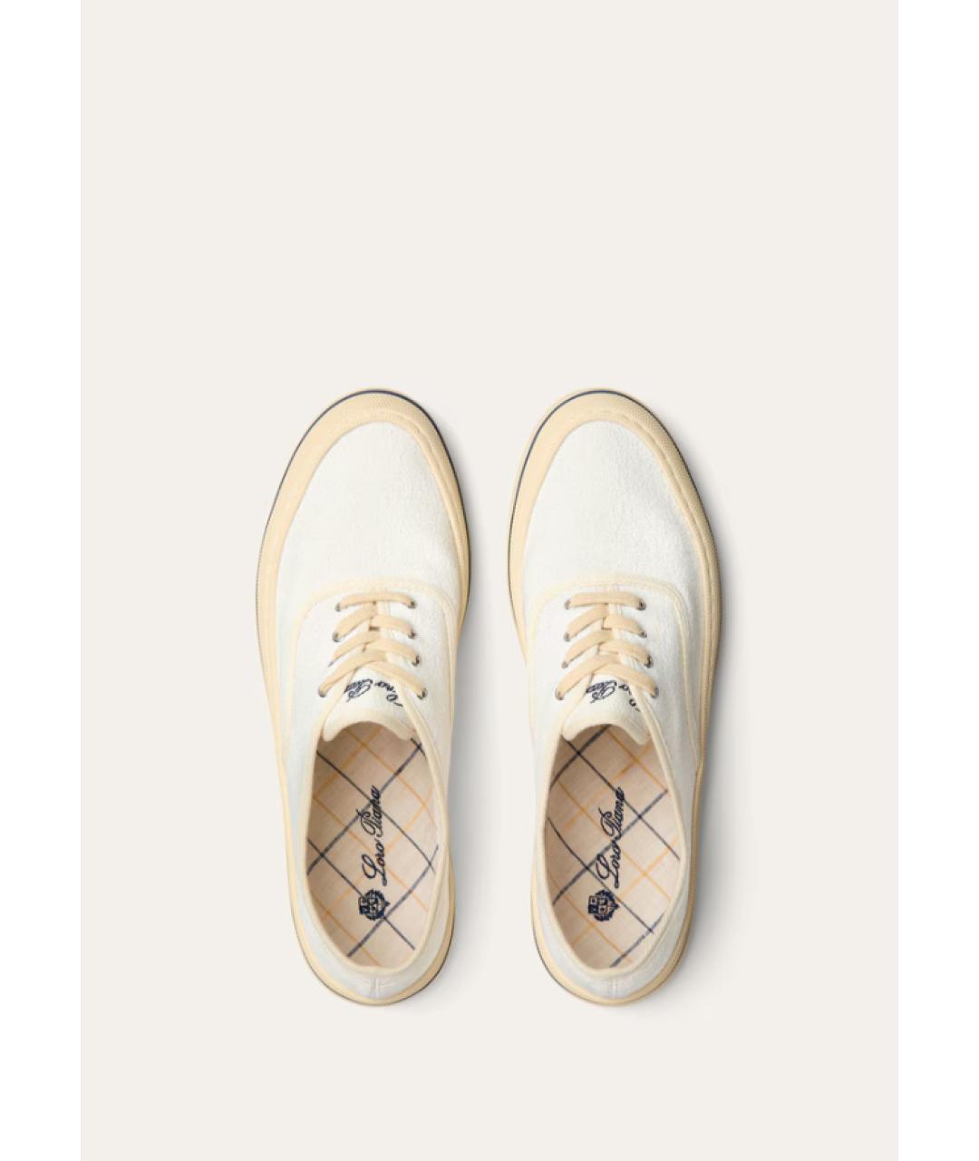 LORO PIANA Белые текстильные кеды, фото 3