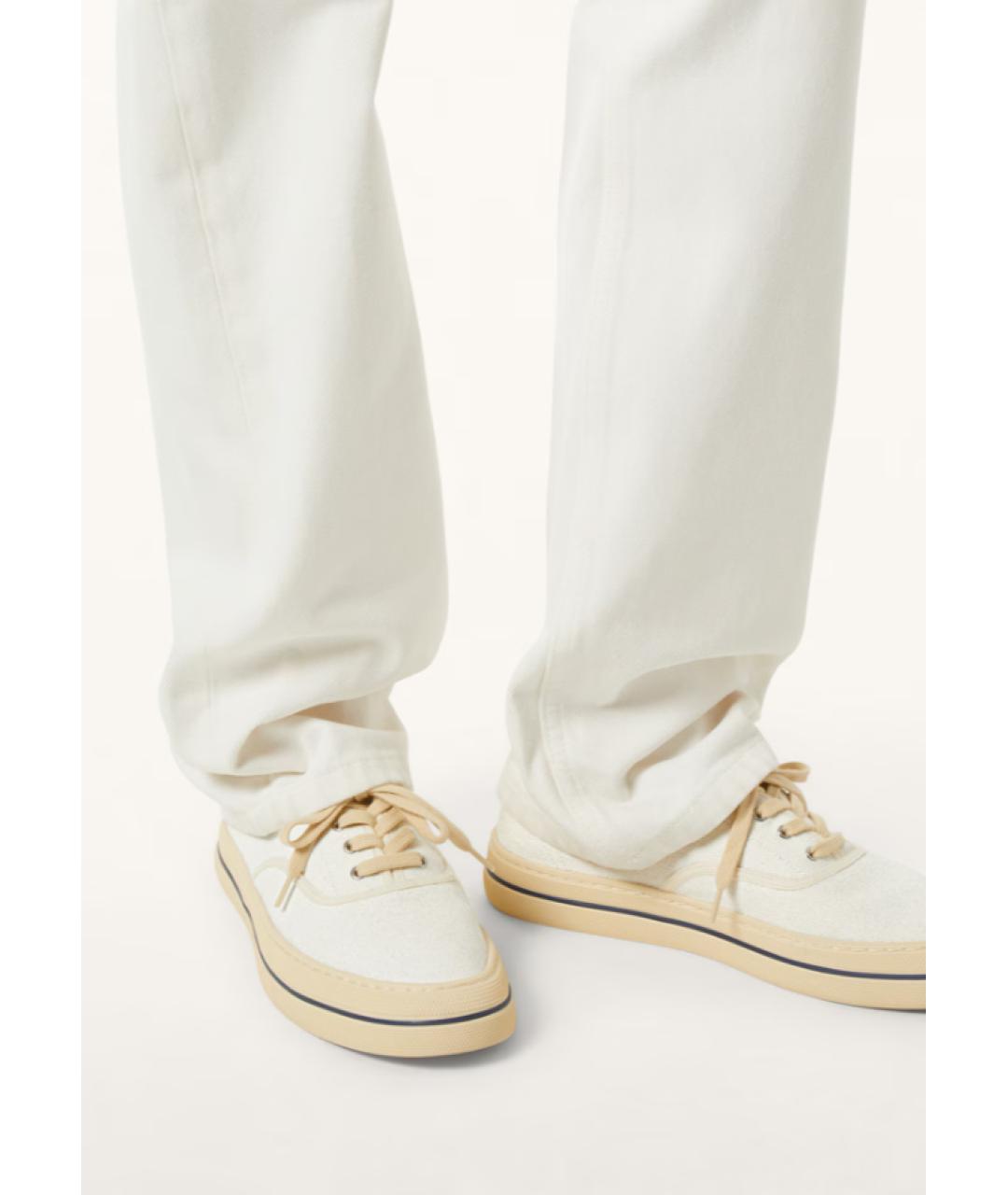 LORO PIANA Белые текстильные кеды, фото 5