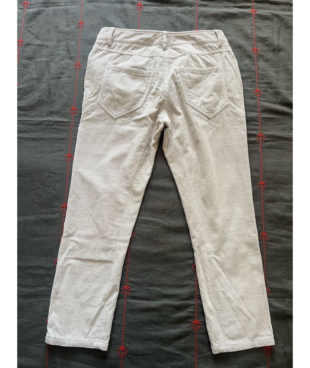 BRUNELLO CUCINELLI Бежевые хлопковые брюки узкие, фото 2