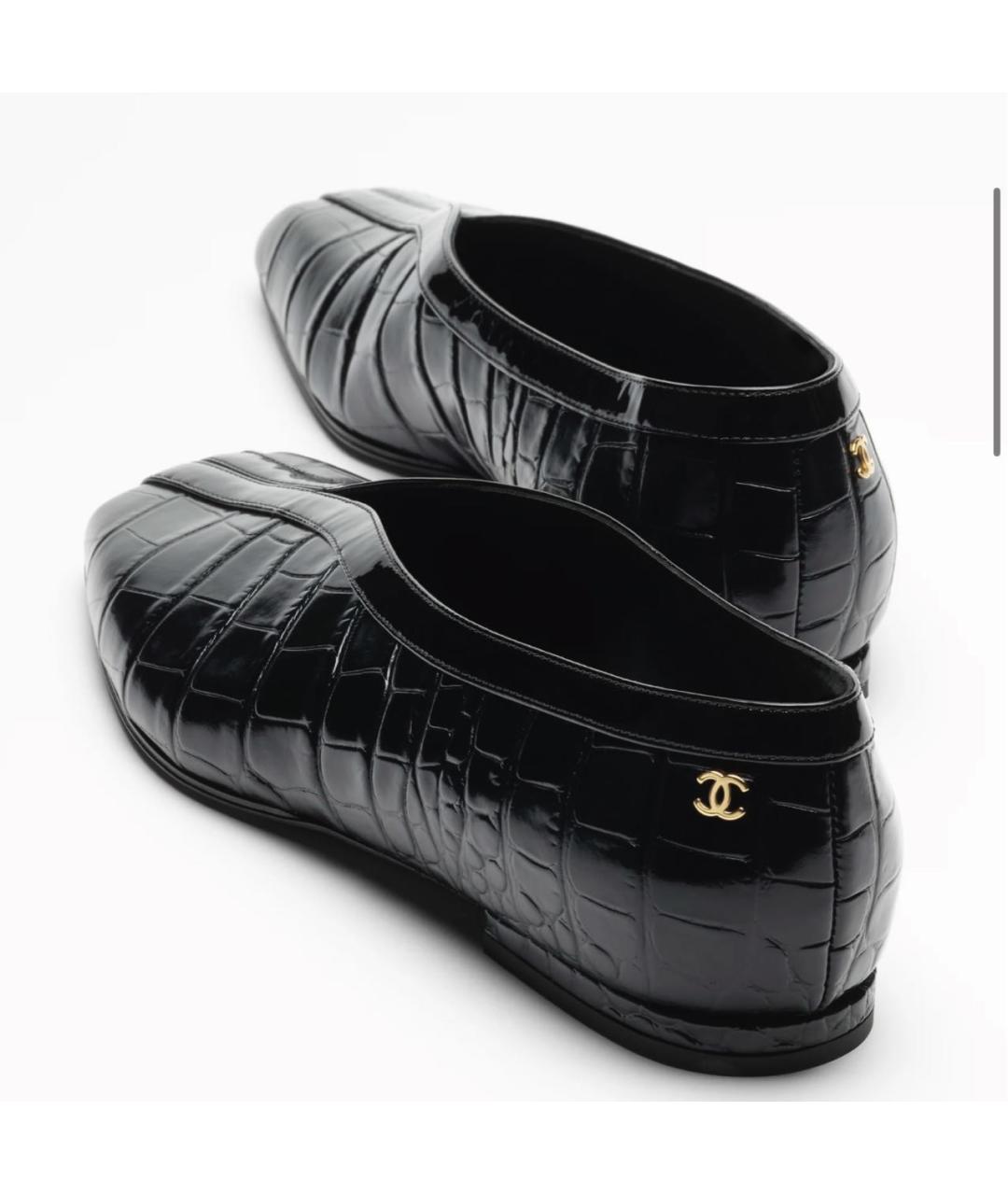CHANEL Черные балетки из лакированной кожи, фото 7