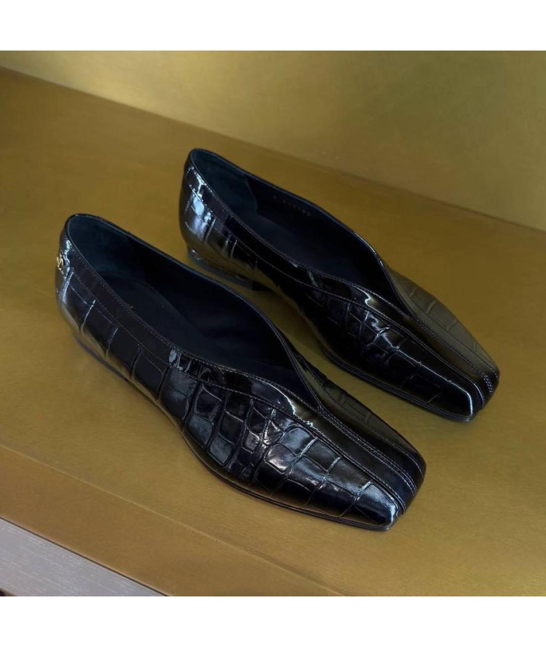CHANEL Черные балетки из лакированной кожи, фото 5