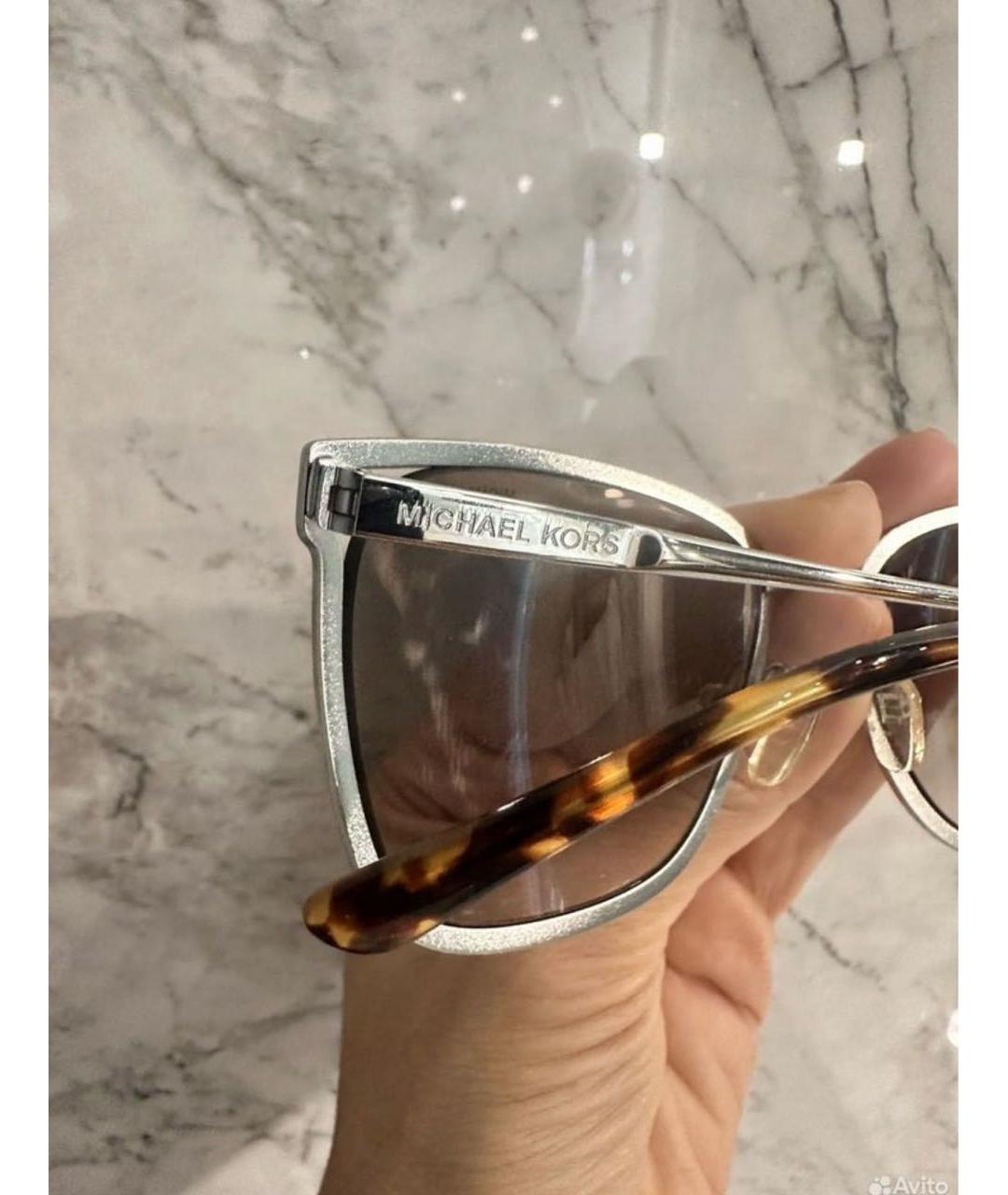 MICHAEL KORS Серебряные металлические солнцезащитные очки, фото 5