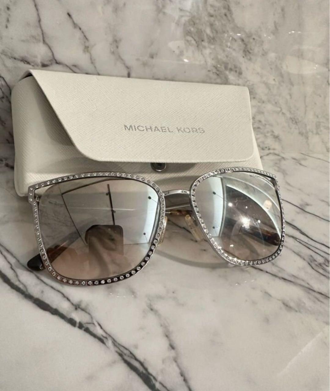 MICHAEL KORS Серебряные металлические солнцезащитные очки, фото 2