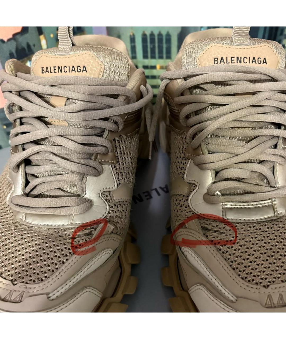 BALENCIAGA Бежевые текстильные низкие кроссовки / кеды, фото 7